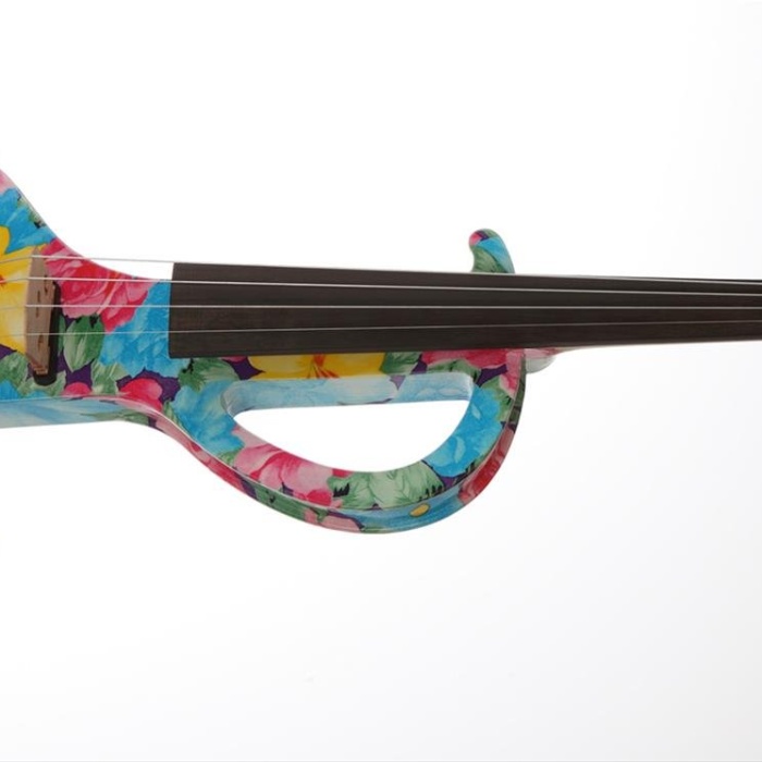 Kinglos KNG DSZA-1002 4/4 Elektro Keman Seti - Görsel Sanat Serisi (Profesyonel) | Sanatsal Desenli Masif Gövde, Aktif Elektronik Devre ve Tam Aksesuar Paketi